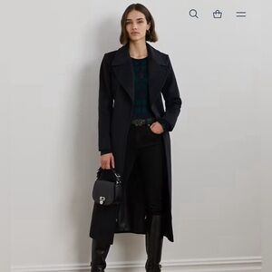 Lauren Ralph Lauren Belted Wool Blend Wrap Coat size 16